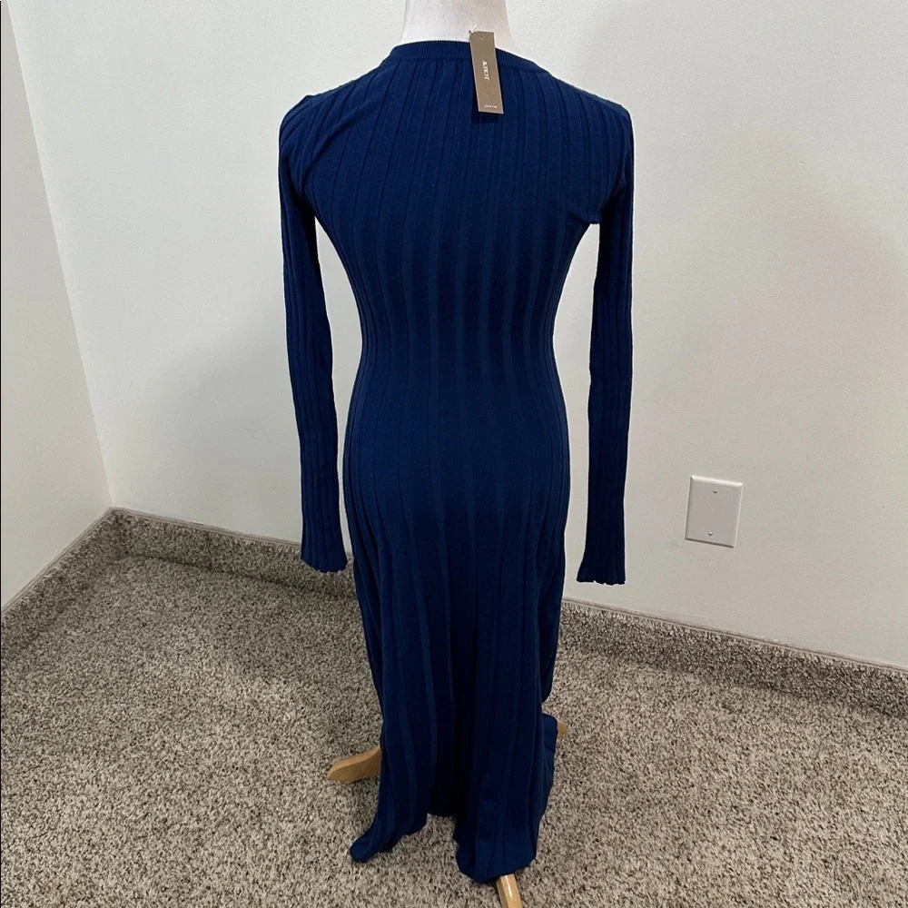 💕 NWT J. Crew Wide Ribbed Button Up Sweater Dress in Marino Wool Blend